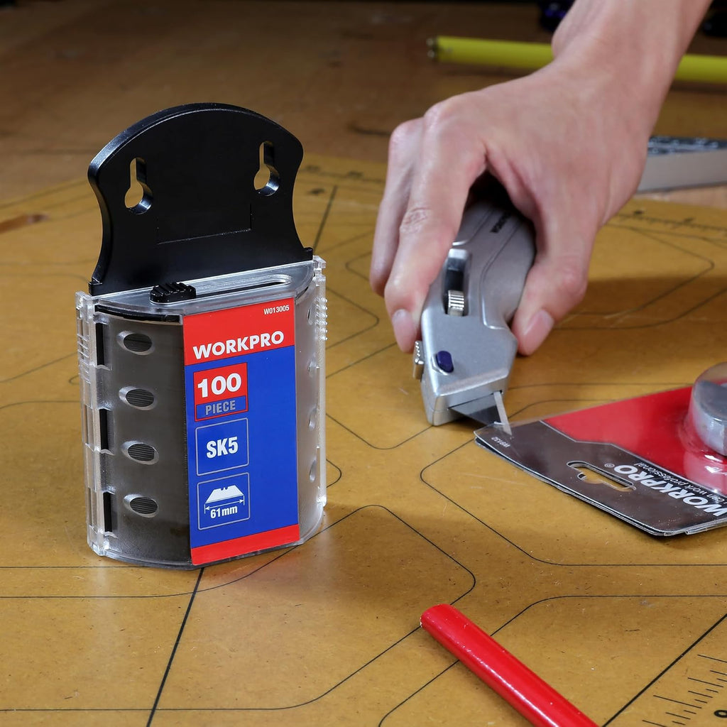 WORKPRO couteau utilitaire rétractable multifonction pour tapis, plusieurs tailles