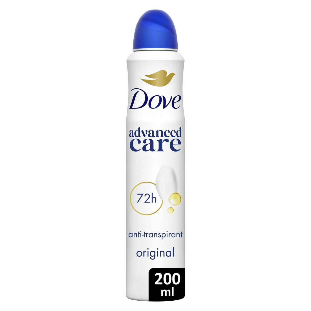 DOVE Déodorant Spray Femme Apaise et Aide à Réparer Anti-transpirant 72h Original Advanced Care – 200 ml