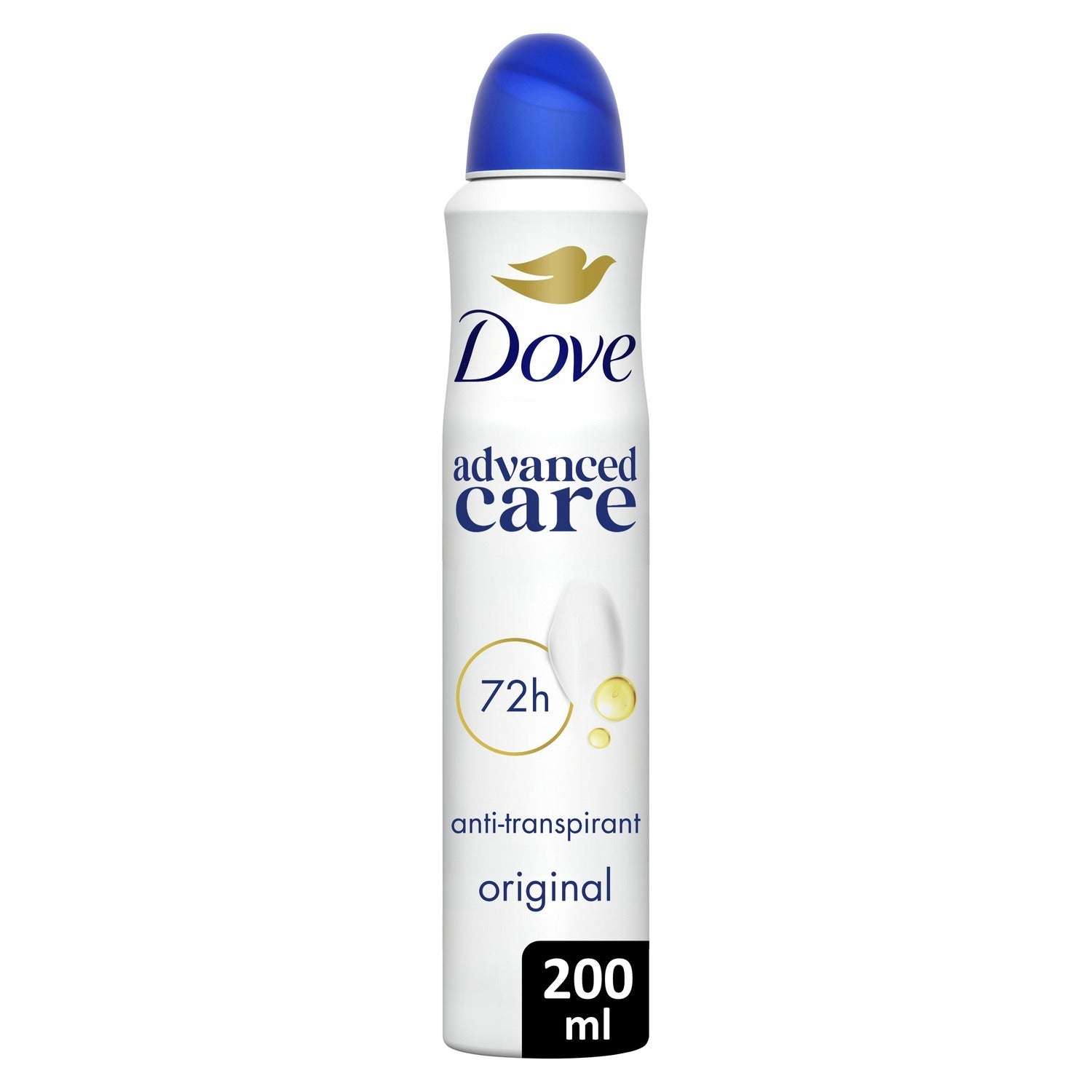 DOVE Déodorant Spray Femme Apaise et Aide à Réparer Anti-transpirant 72h Original Advanced Care – 200 ml