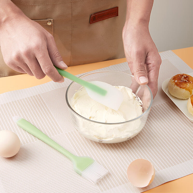 BJ Ensemble vert clair de pinceau à huile et de spatule-grattoir 21 cm
