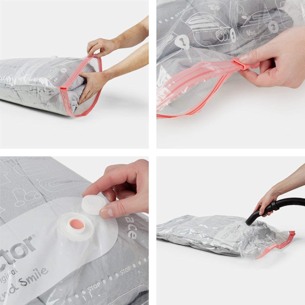 COMPACTOR Aspispace Sacs sous Vide 2 x Taille M + 1 x Taille L Lot de 3