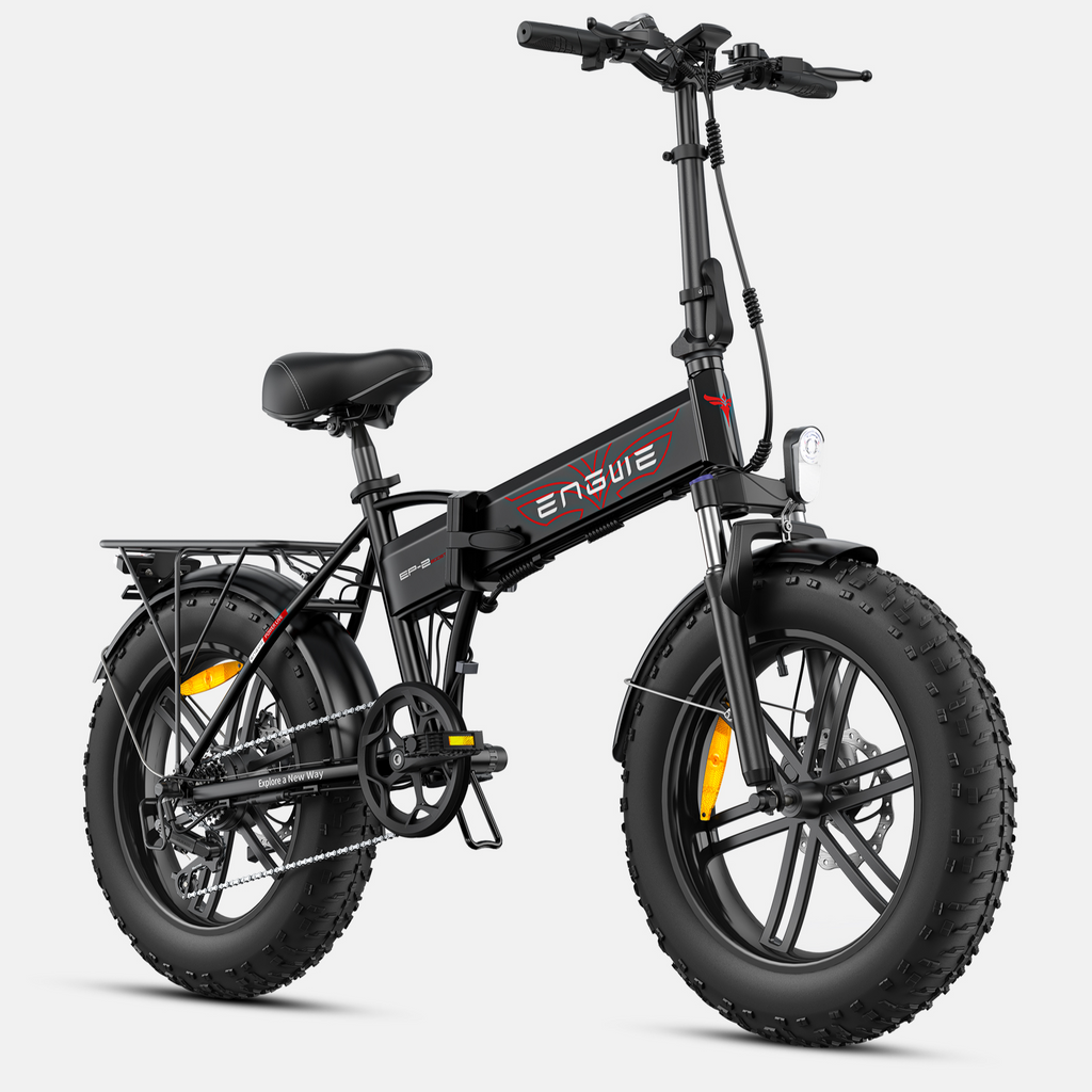 ENGWE EP-2 Boost Vélo électrique pliable avec batterie amovible 48 V 13 Ah, autonomie 120 km, pneus 50,8 x 10,2 cm, 7 vitesses, tous terrains - Noir