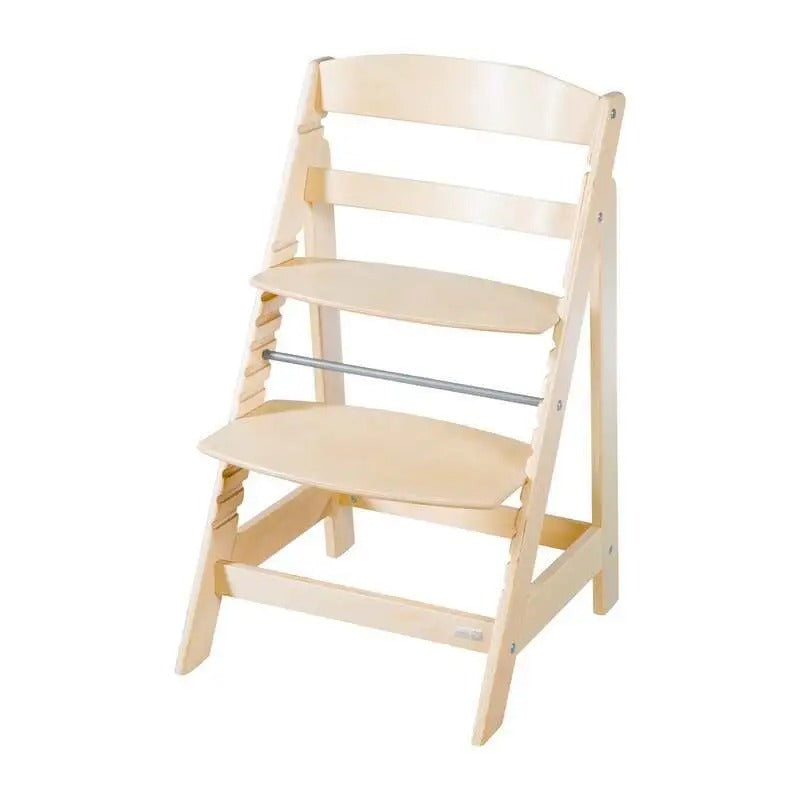 roba Chaise haute pour bébé Sit Up Flex - Chaise haute en bois extensible - Chaise haute réglable avec barre de sécurité - dès 6 mois jusqu'à 70 kg - Naturel