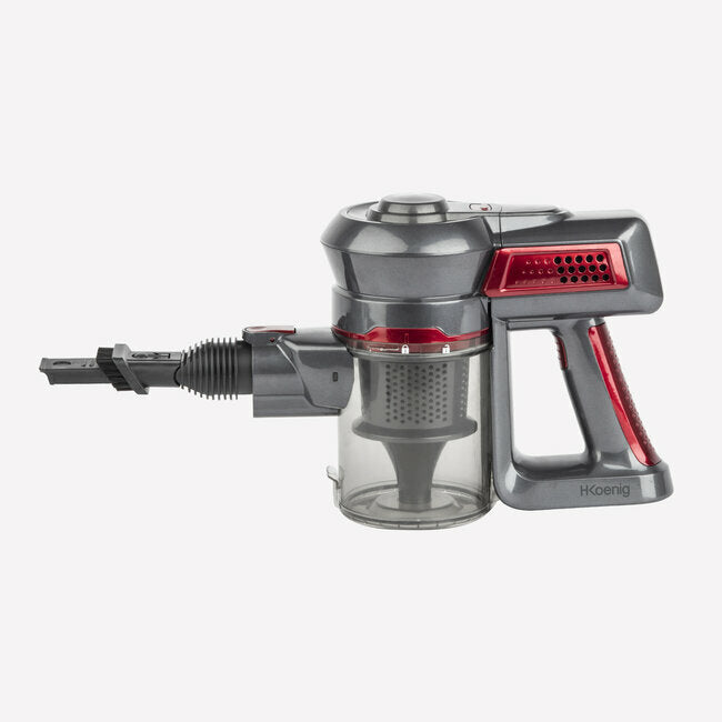 Aspirateur balai HKoenig UP600 Powerclean sans fil 2 en 1 Rouge et Gris