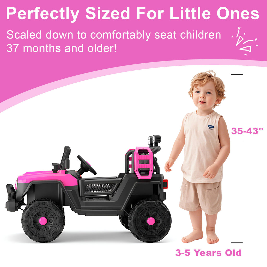 Neuleb Voiture électrique jouet à enfourcher 12 V pour enfants avec télécommande parentale pour tout-petits, harnais de siège, capacité de charge 66 lb, portes verrouillables