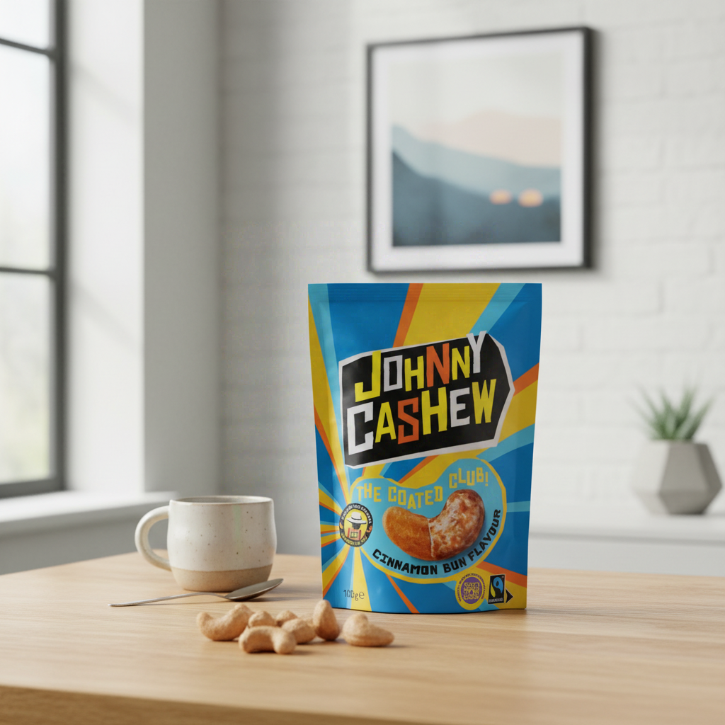 JOHNNY CASHEW Noix de cajou saveur roulé à la cannelle - 100 g