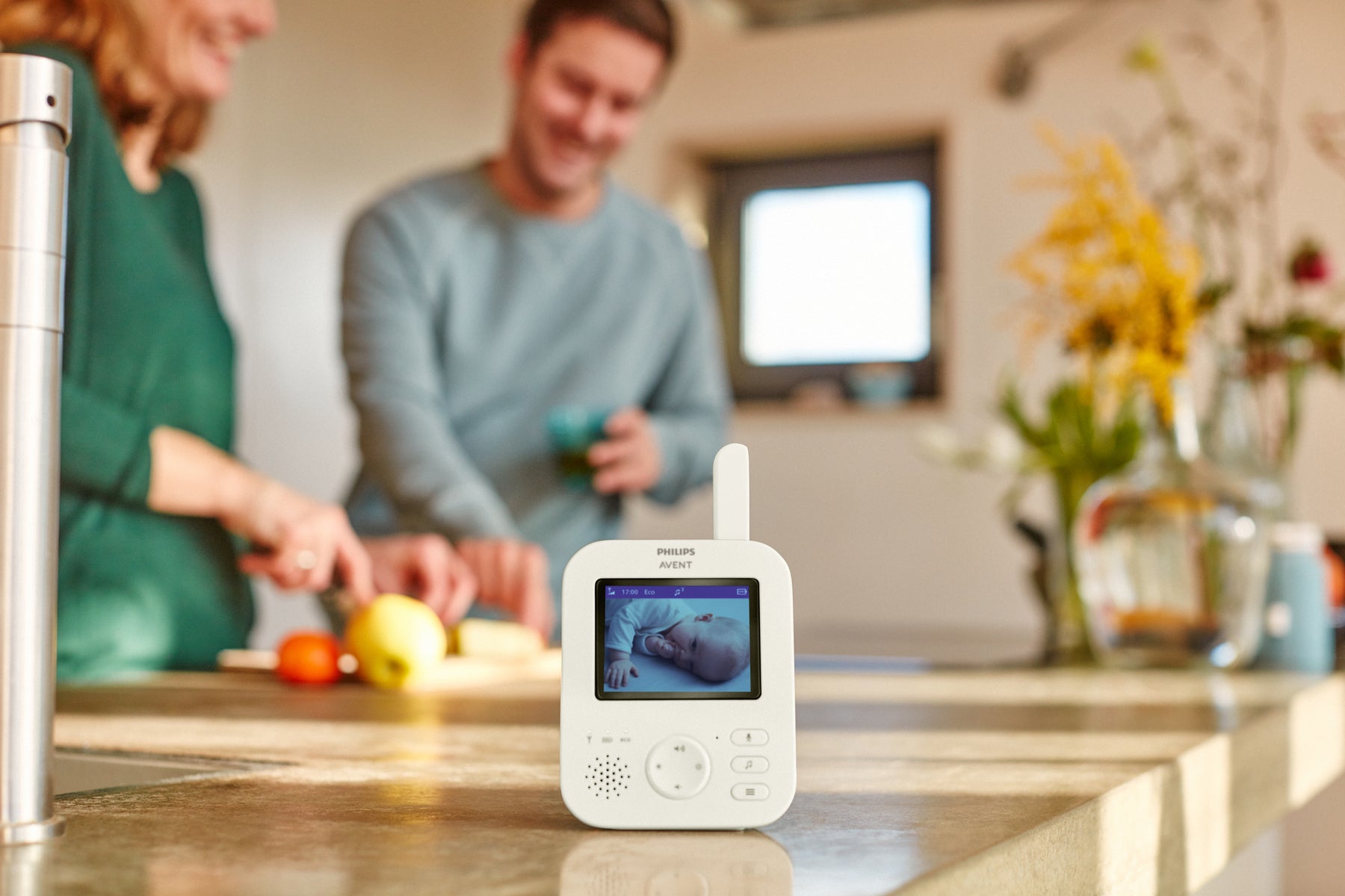 Philips Avent SCD882/26 Babyphone caméra - caméra vidéo, vision nocturne, audio bidirectionnel, connexion privée et sécurisée, mode éco - Blanc