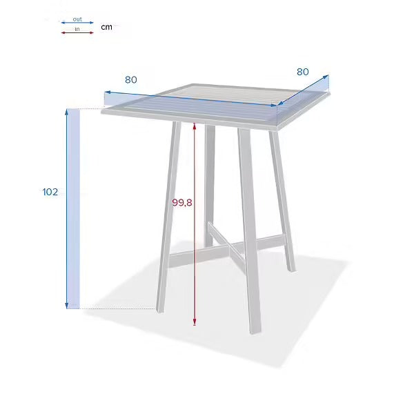 Hespéride Tiwi Table haute de jardin en acacia
