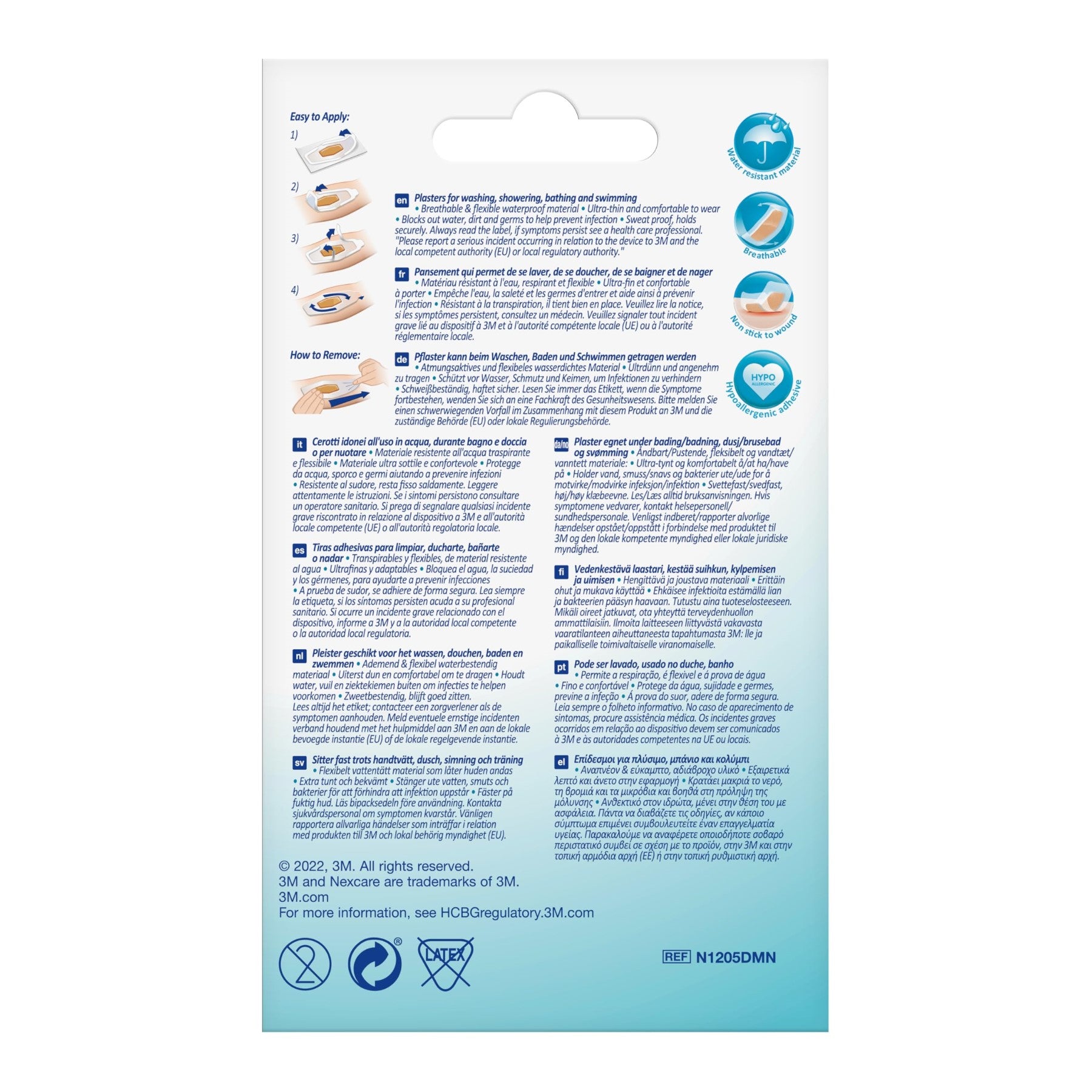NEXCARE™ Aqua Clear MAXI Pansements Imperméables, 60 mm x 88 mm, Lot de 5