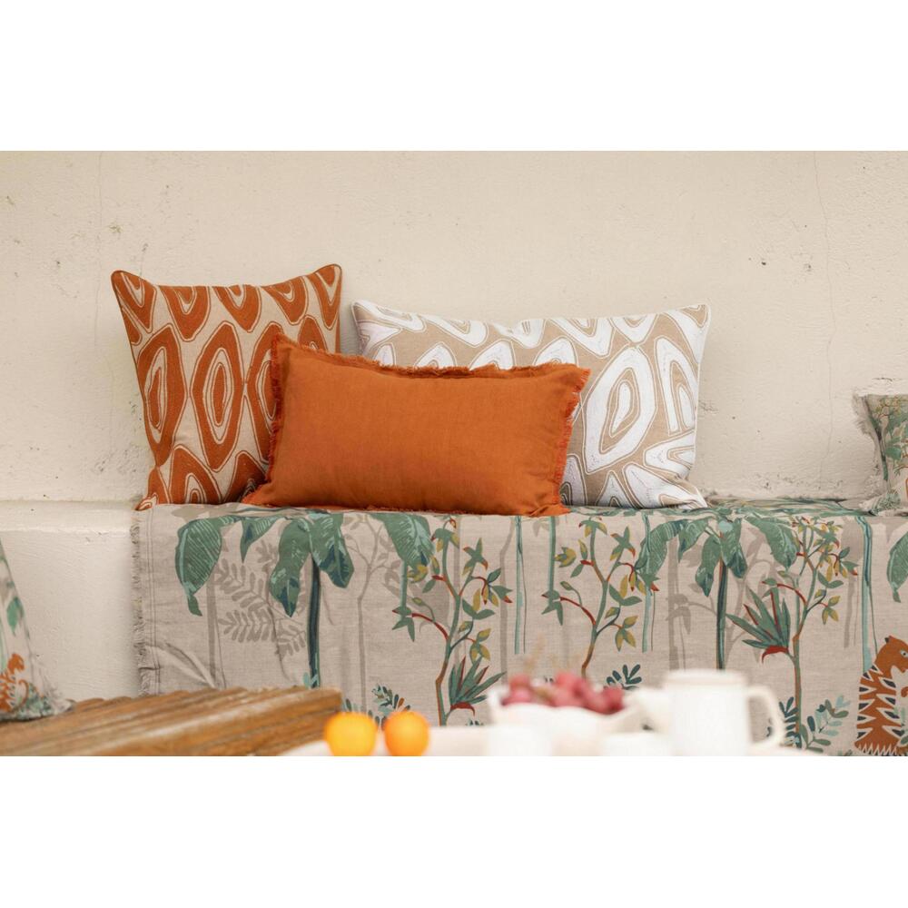 Vivaraise Housse de coussin brodée LEYA CUIVRE