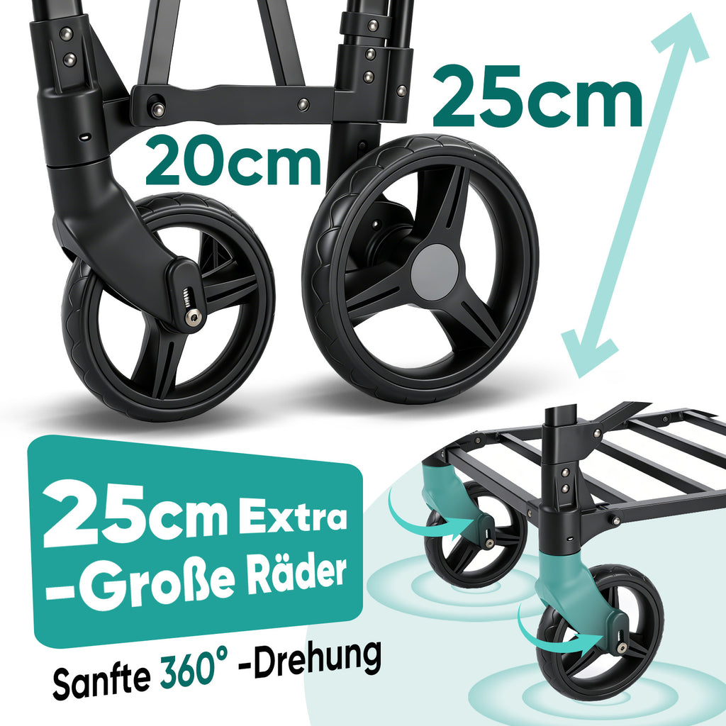 Sekey Chariot pour enfants mode double, Gris