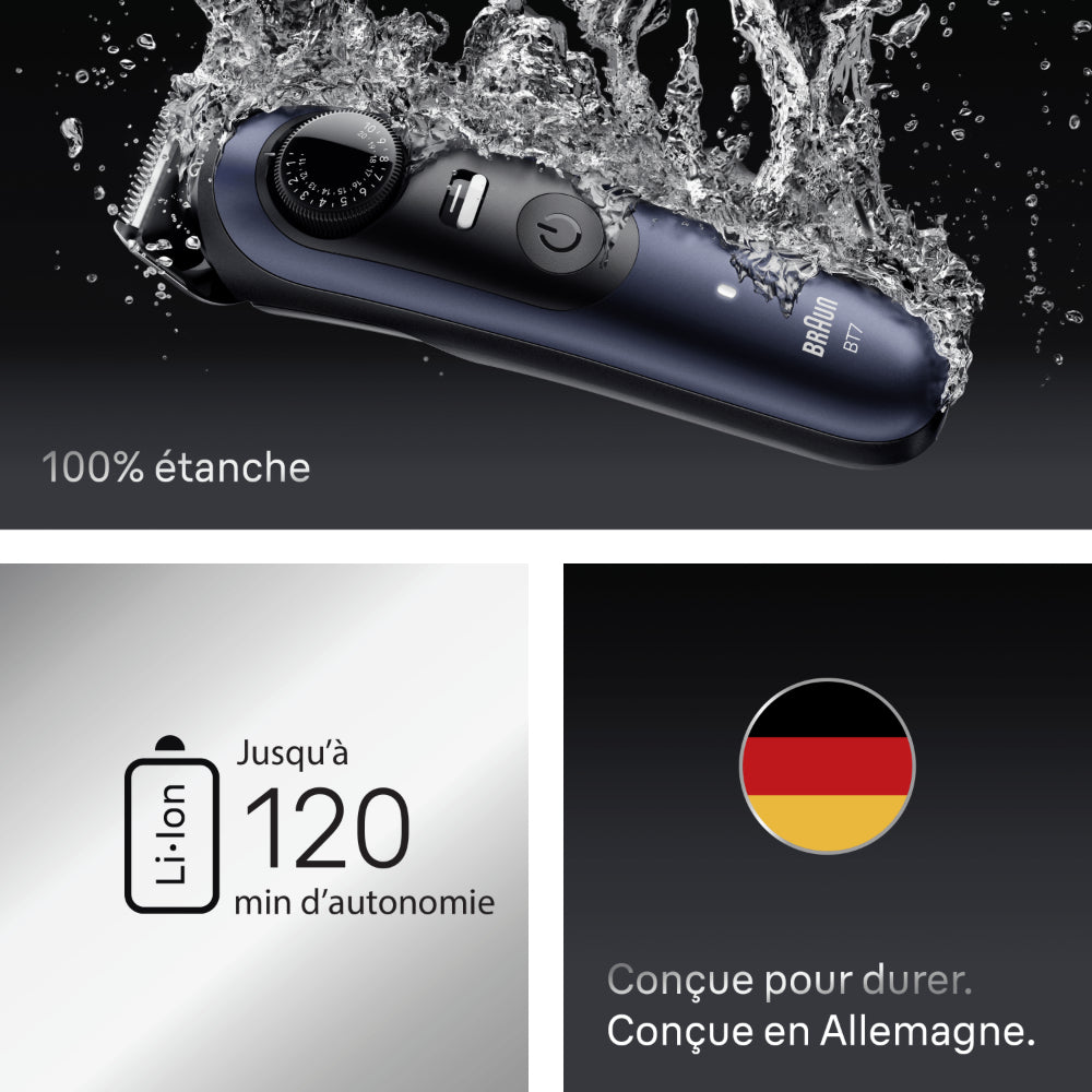 Braun BT Styler BT7520 Tondeuse à barbe 5-en-1 avec 39 réglages de longueur et affichage LED