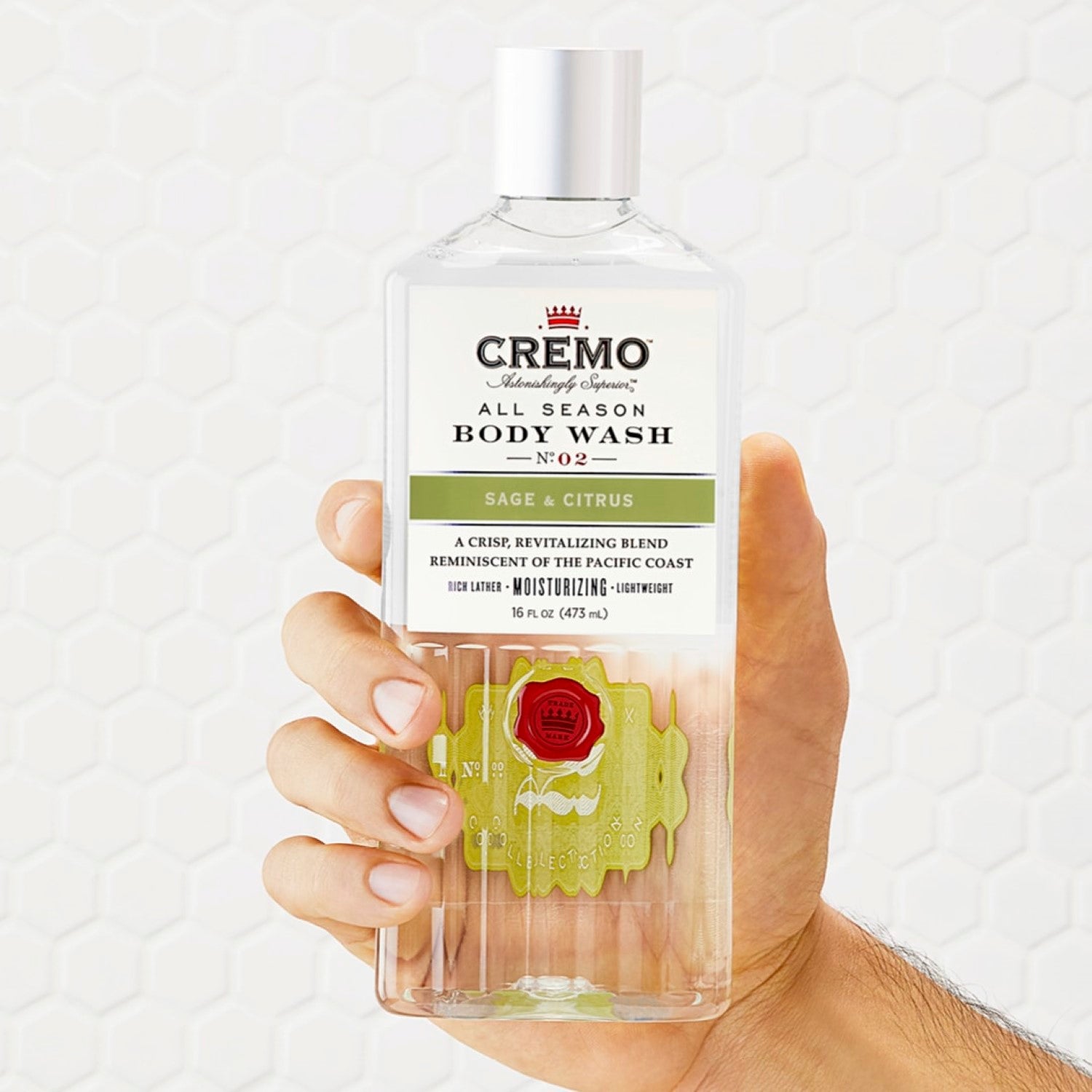 CREMO Sauge et Agrumes - Gel Douche - Hydratant & Revitalisant - 473 ml