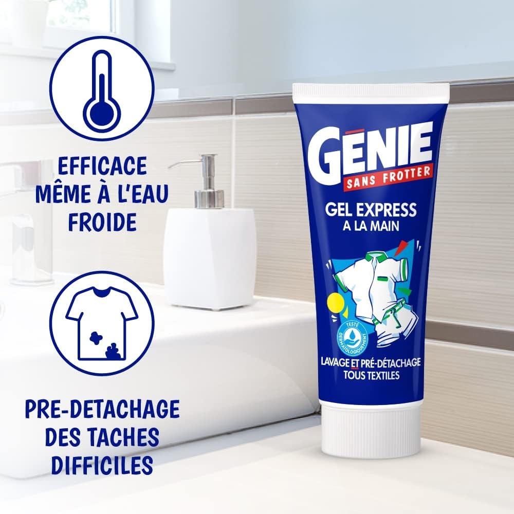 GENIE Lessive gel lavage à la main pour textiles délicats, soie et laine 200 ml