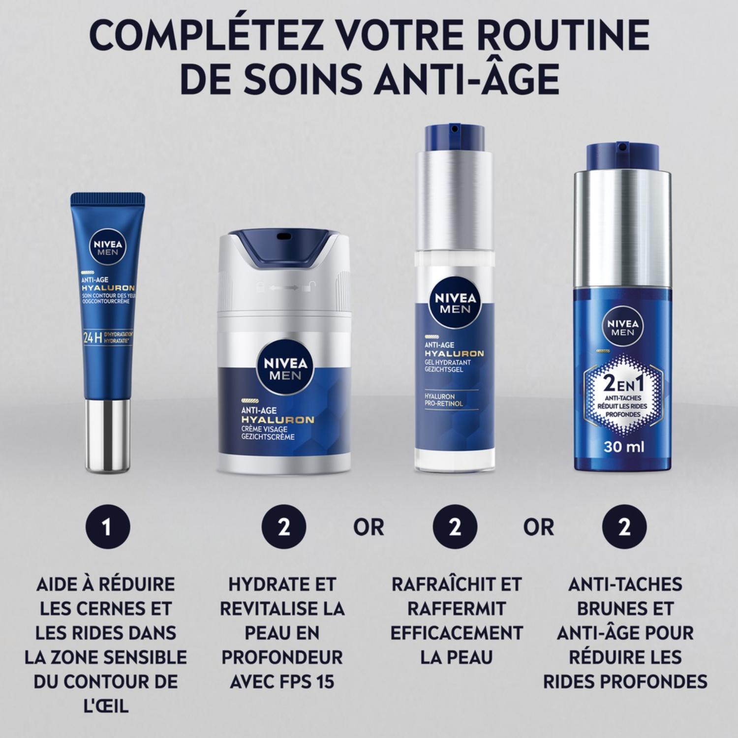 NIVEA MEN Anti‑Age Hyaluron Contour des Yeux Anti‑Âge 15ml