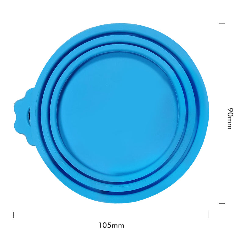 Vilscijon Lot de 2 : Ouvre-boîte en forme de patte et couvercles hermétiques pour boîtes de nourriture pour chat - Bleu + Orange