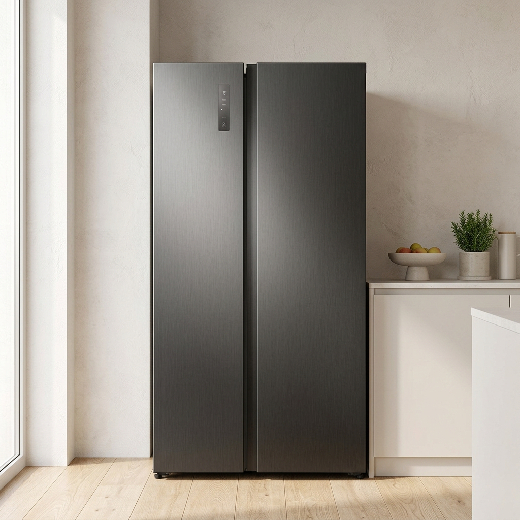 Hisense RS3P558NEFD 544 L Réfrigérateur-Congélateur Américain Side-by-Side – Total No Frost, Multi Air Flow, Distributeur d'Eau et de Glace, Noir