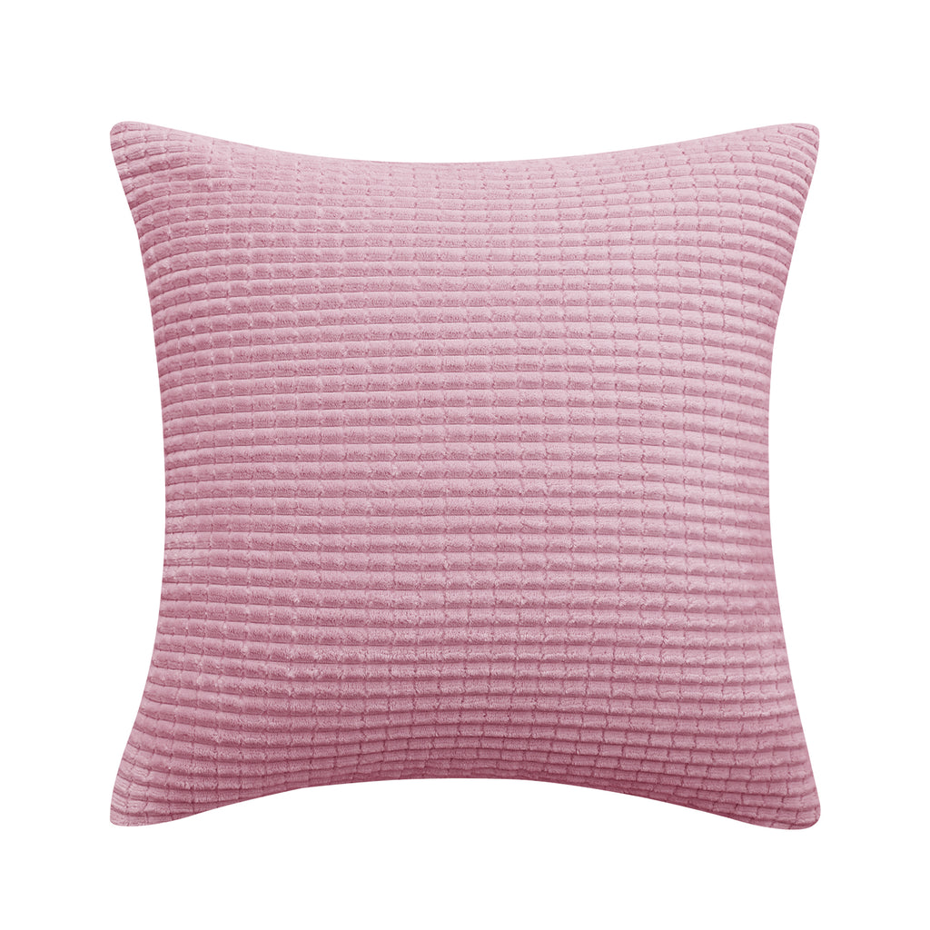 Deconovo Housse de coussin en velours - coloris rose - 50 x 50 cm - 1 pièce