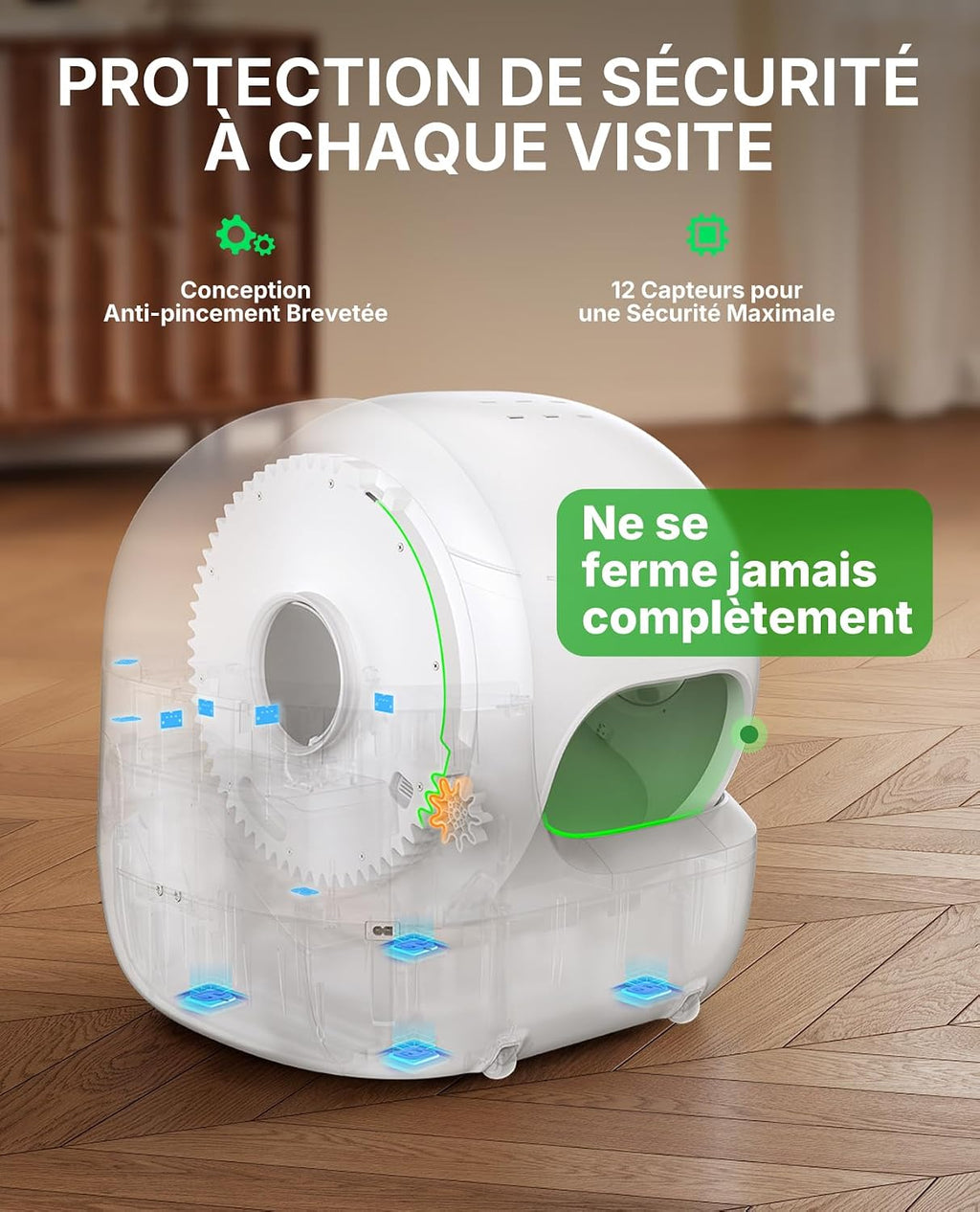 PETKIT Purobot Max Pro 2 avec Caméra Bac à Litière Automatique Autonettoyant pour Chat, Bac à Litière Contrôlé par Application avec Capteurs de Sécurité - UE