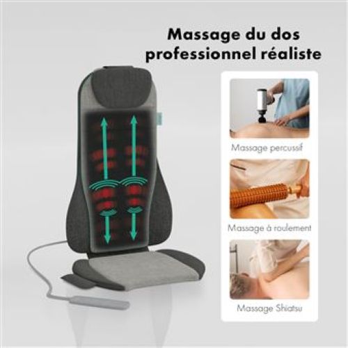 ZEN Olympus - Siège de massage - 3 types de massage : Shiatsu Max, Percussion, Roulement - Soulage les muscles et apaise les tensions