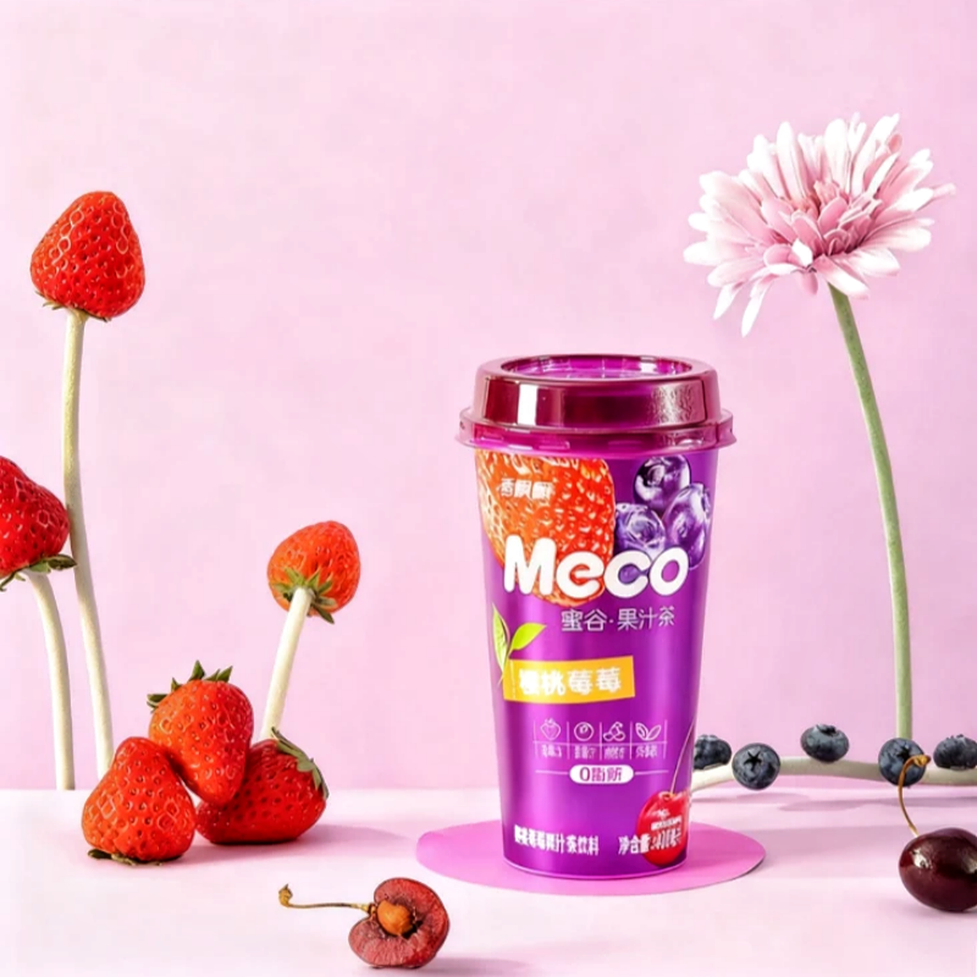 SENPURE Meco Thé aux fruits saveur cerise et fruits des bois - 400 ml