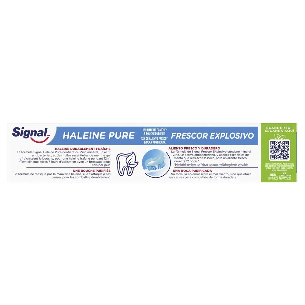 Signal Dentifrice Pure Breath - 75 ml - Lot de 4 (4 x 75 ml = 4 tubes)