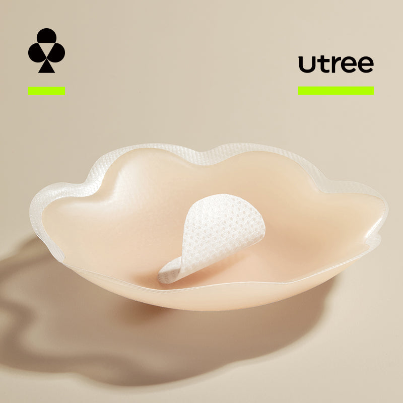 Utree - Cache-seins en silicone invisibles pour femme, anti-déformation, sans fil, 10 paires de formes arrondies