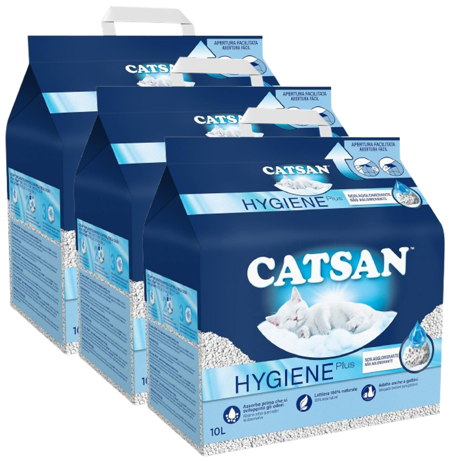 CATSAN Hygiène Plus Litière pour Chat, 3*10 L