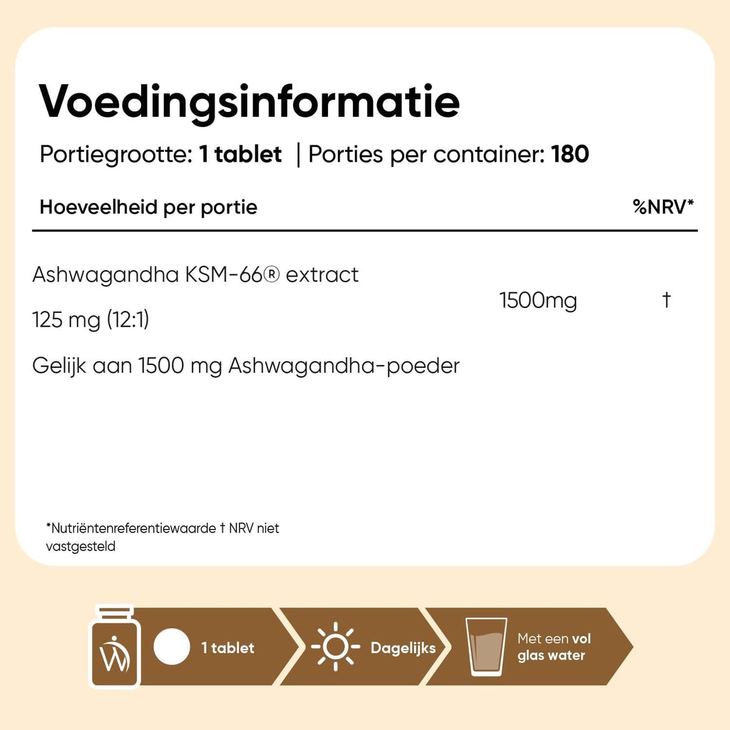 WeightWorld Extrait d'ashwagandha (KSM-66) 1500 mg 180 comprimés