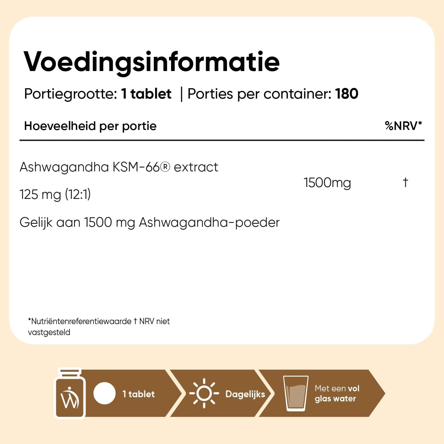 WeightWorld Extrait d'ashwagandha (KSM-66) 1500 mg 180 comprimés