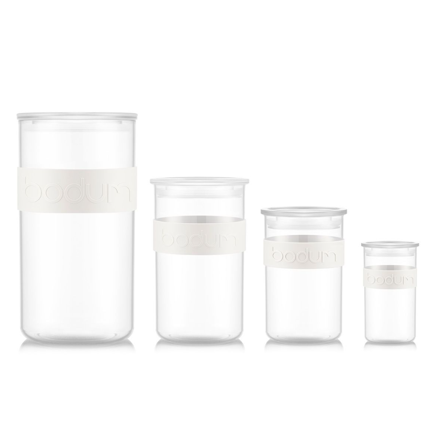 Bodum PRESSO Récipients de stockage 4 x 0,25 / 3 x 0,6 / 3 x 1 L / 2 x 2 L - Blanc