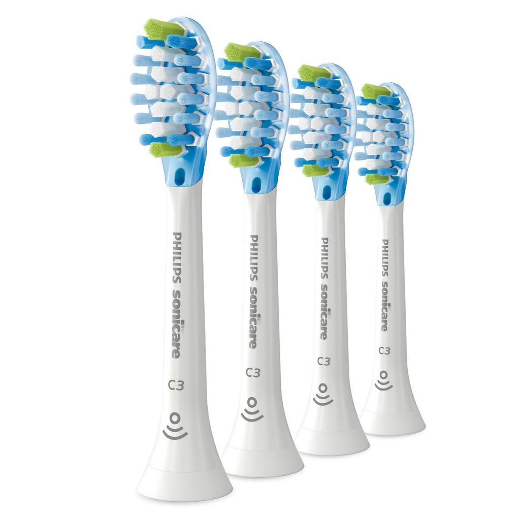 Philips Sonicare Premium Plaque Defense HX9044/87 Têtes de brosse à dents électriques - élimine jusqu’à 10x plus de plaque, dents plus blanches en 3 jours, compatible BrushSync, lot de 4 - Blanc
