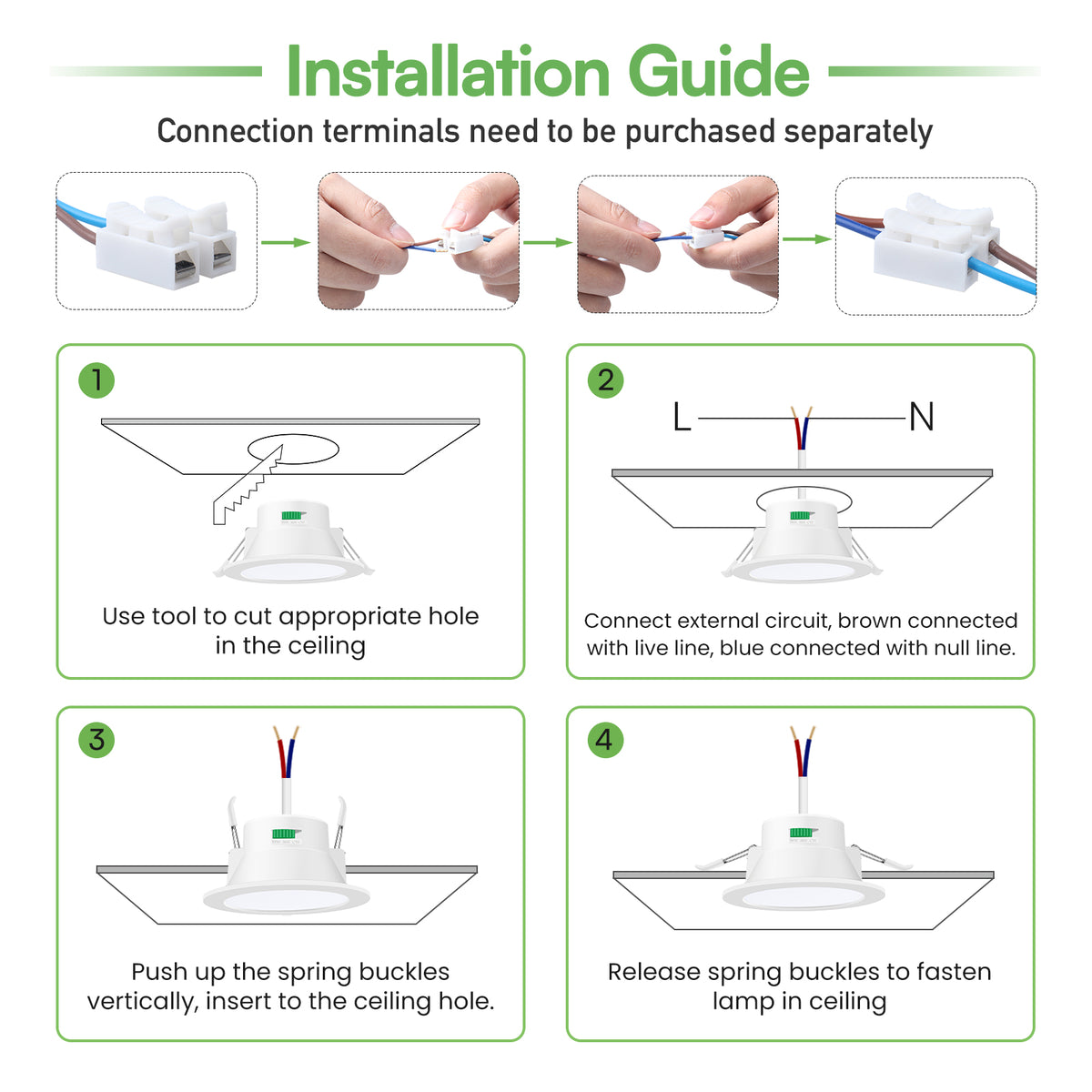 Lot de 6 Spots Encastrables LED Dimmables, 230 V, 10 W, IP65, Blanc Chaud/Neutre/Froid, pour Salle de Bain et Cuisine, Classe Énergétique D