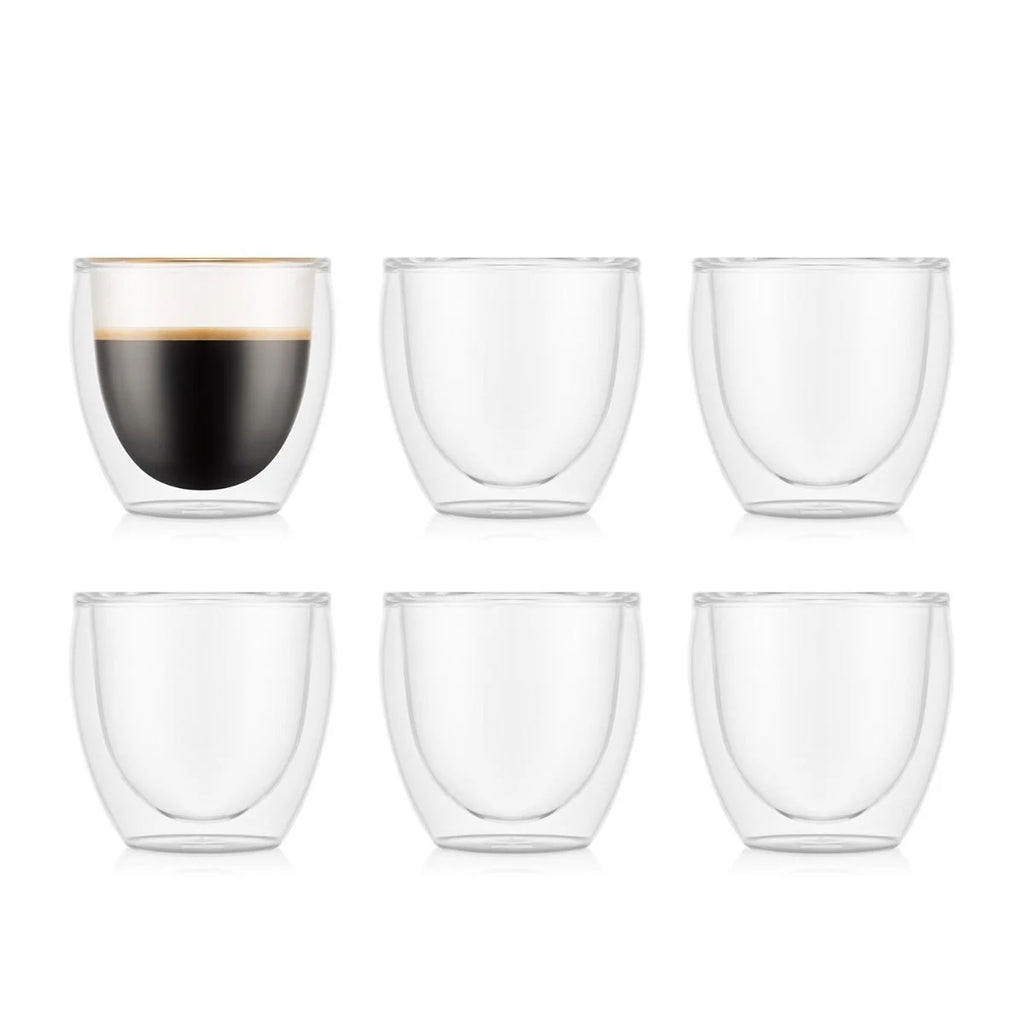 Bodum Pavina Lot de 6 petits verres à double paroi - 80 ml