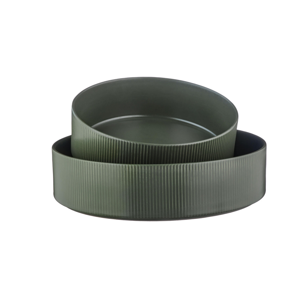 Björn Lot de 2 saladiers olive SCANDI - Ø21,5/Ø27,5 cm