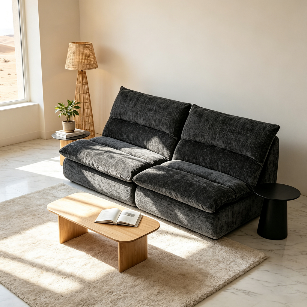 Un fauteuil à mémoire de forme haute densité, chaise de salon confortable en velours chenille, chaise de lecture détendue, pour salon, chambre, salle de jeux, noir