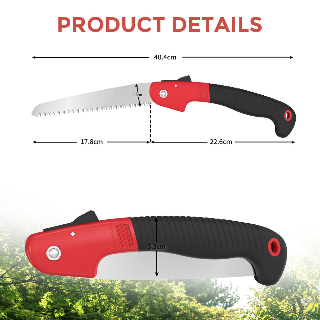 FLORA GUARD Scie pliante 7 pouces, robuste et professionnelle - Noir