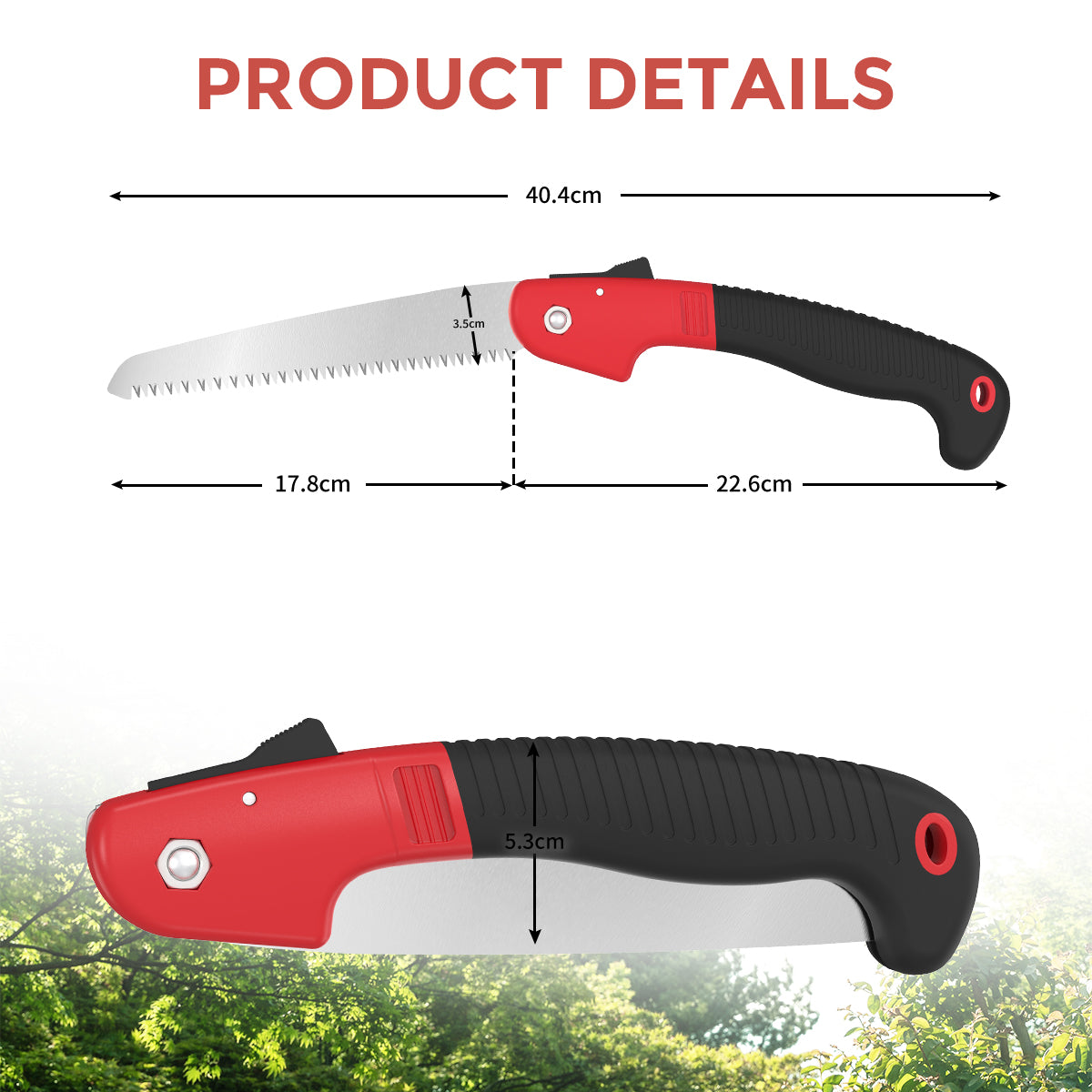 FLORA GUARD Scie pliante 7 pouces, robuste et professionnelle - Noir