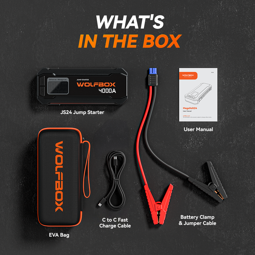 WOLFBOX JS24 Démarreur de Batterie Portable 1PC