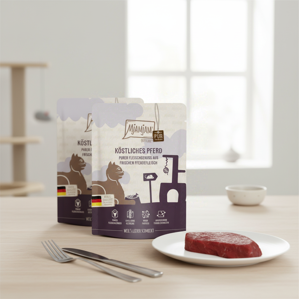 [Peut être servi frais pour l'été] MjAMjAM Quetschie Pur Nourriture humide pour chat cheval 300 g x 6