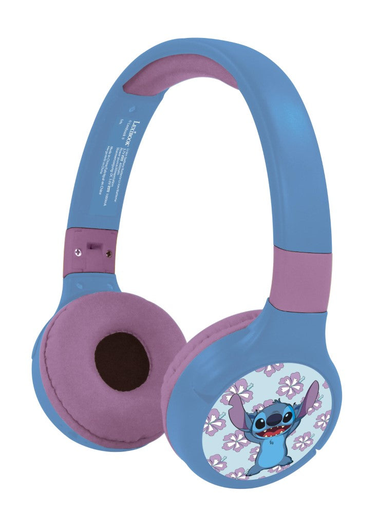Lexibook Casque 2-en-1 Bluetooth® et Filaire confortable et pliable avec limitation de son design Stitch