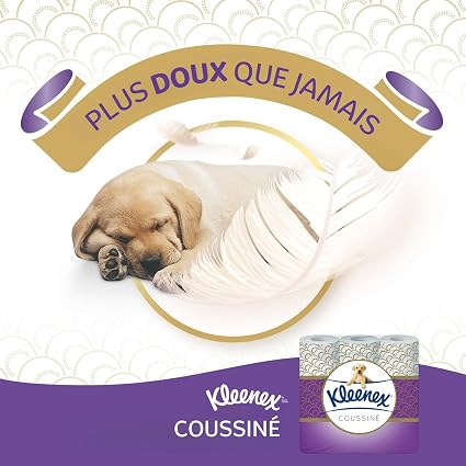 Kleenex Papier Toilette Doublé, Doux Air-Cushion, 6 Rouleaux