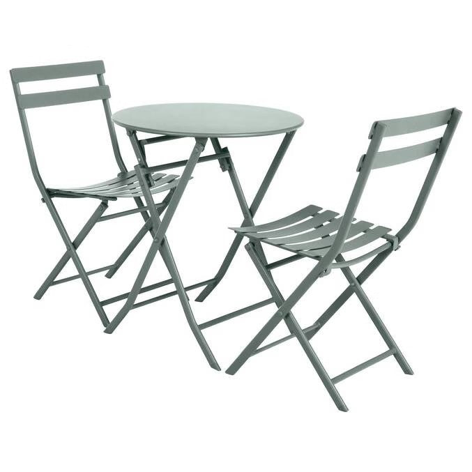 Hespéride Greensboro Table pliante ronde 2 places - Vert olive