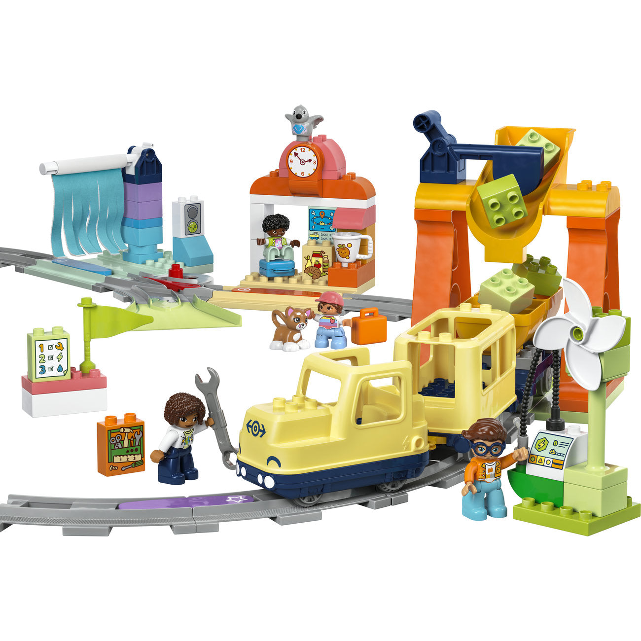 LEGO DUPLO Town Train de la Communauté Interactif 10428 Set de Jouets de Construction avec Lumières et Sons (103 Pièces)