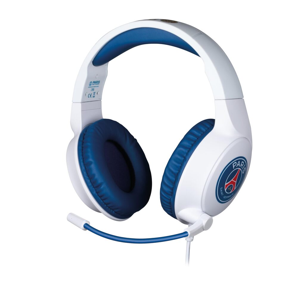 Konix Casque gaming filaire PSG - PC/PS5/Switch 2/Xbox Series - Microphone 45°, Câble 1.5m, Prise Jack 3.5mm - Blanc et bleu