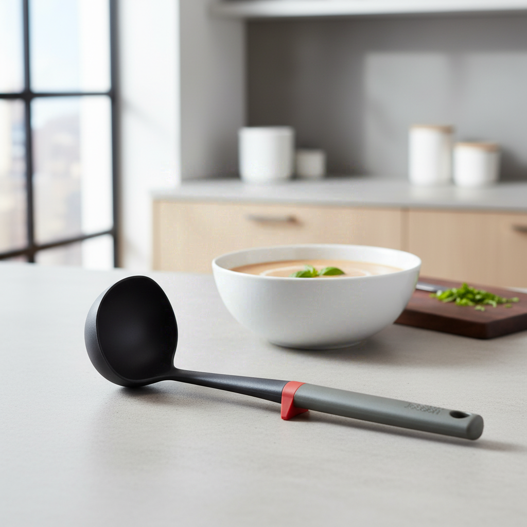 Joseph Joseph Louche avec support intégré en silicone - Gris et noir