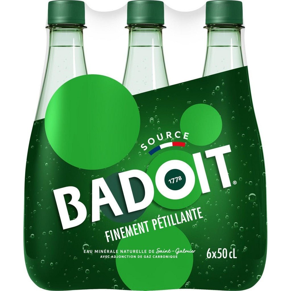 Badoit Eau minérale pétillante Verte Pack 6 x 500 ml