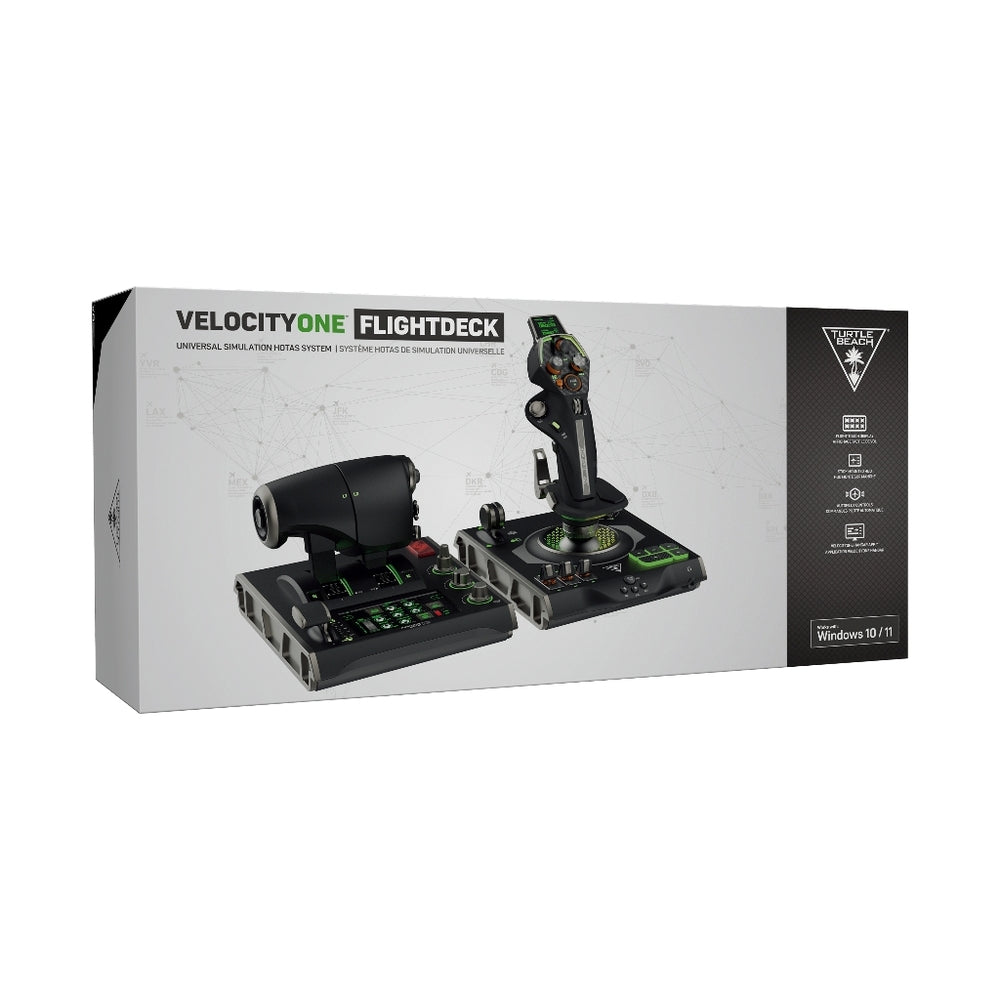 Turtle Beach VelocityOne Flightdeck Système de simulation universelle HOTAS Filaire - HUD OLED personnalisable & 139 boutons programmables - Windows 10/11 - Noir