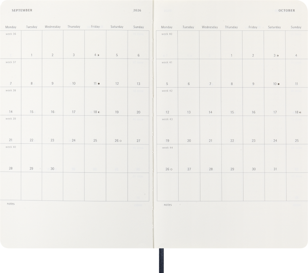 MOLESKINE agenda 12 mois journalier grand format souple bleu