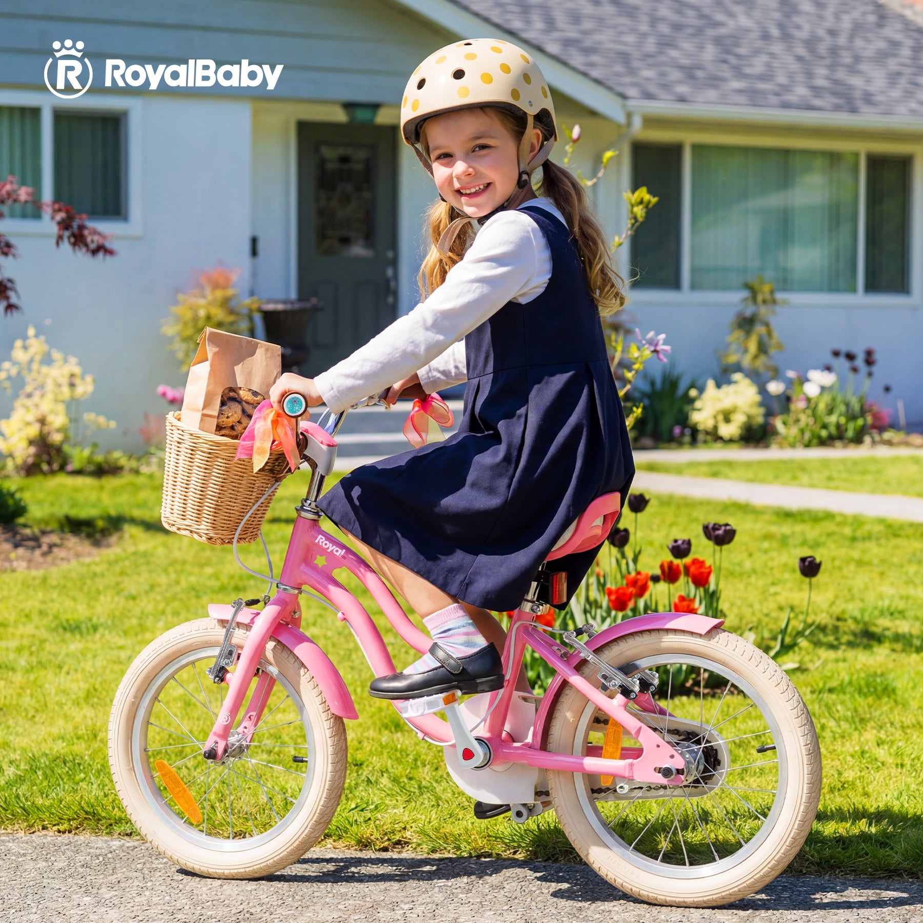 RoyalBaby+vélo pour enfants+ Aluminium EZ Stargirl+ Rose 16 pouces, Poids net 10 kg